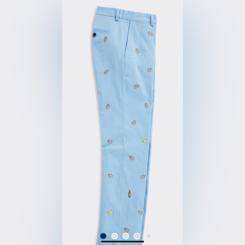 NWT Mens Vineyard Vines Embroidered Breaker Pant ~ Jake Blue ~ 32 x 32 ~ Oysters